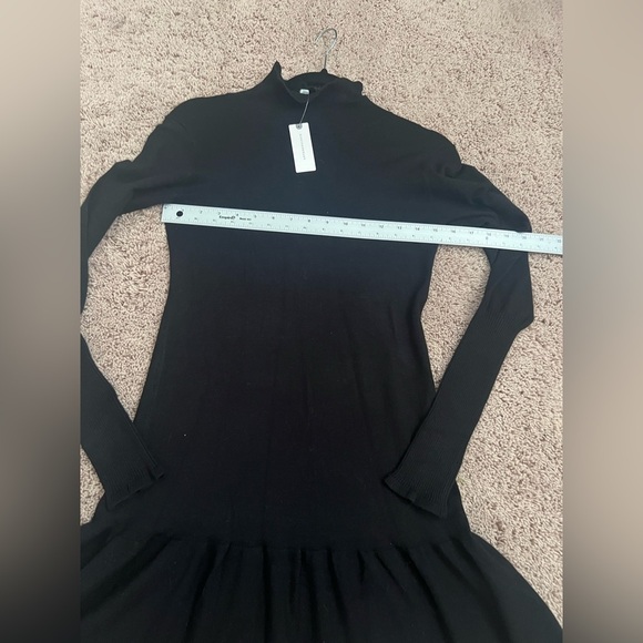 NWT new small Anthropologie sundays Andes sweater dress black mock neck ruffle - Picture 14 of 14